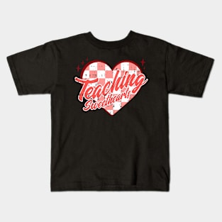 Valentines Day Teacher Teaching Sweethearts Retro Kids T-Shirt